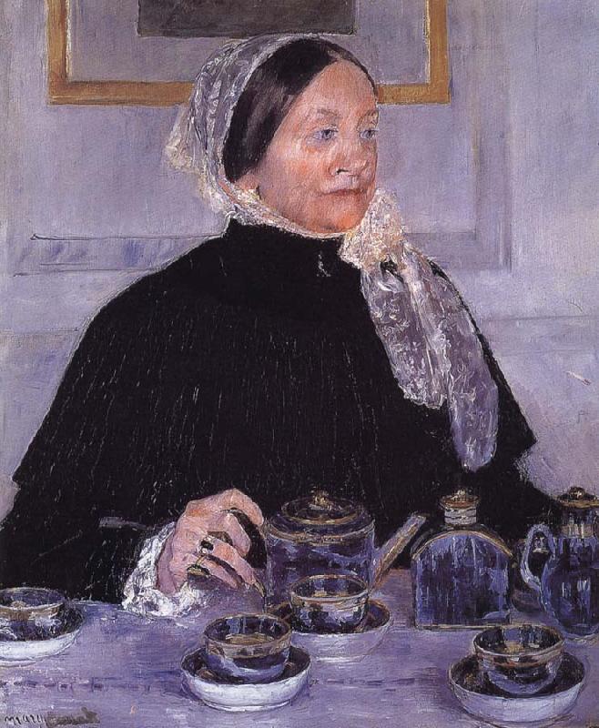 Mary Cassatt Woman beside tea-table France oil painting art